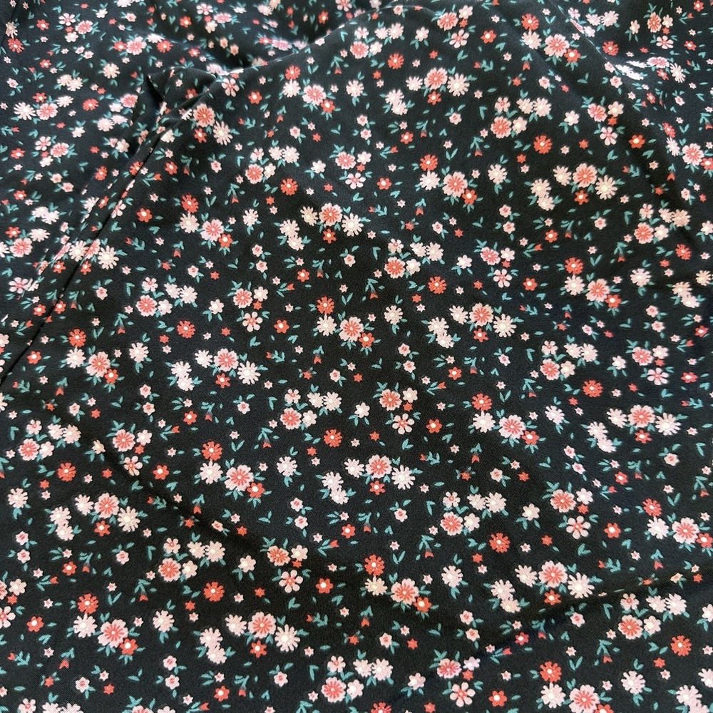 Floral Print Wide Leg Pants Ankle Cuff Or Pj's Women's Size Medium NEW - Picture 2 of 11